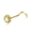 Gerbera Flower Shaped Silver Curved Nose Stud NSKB-10